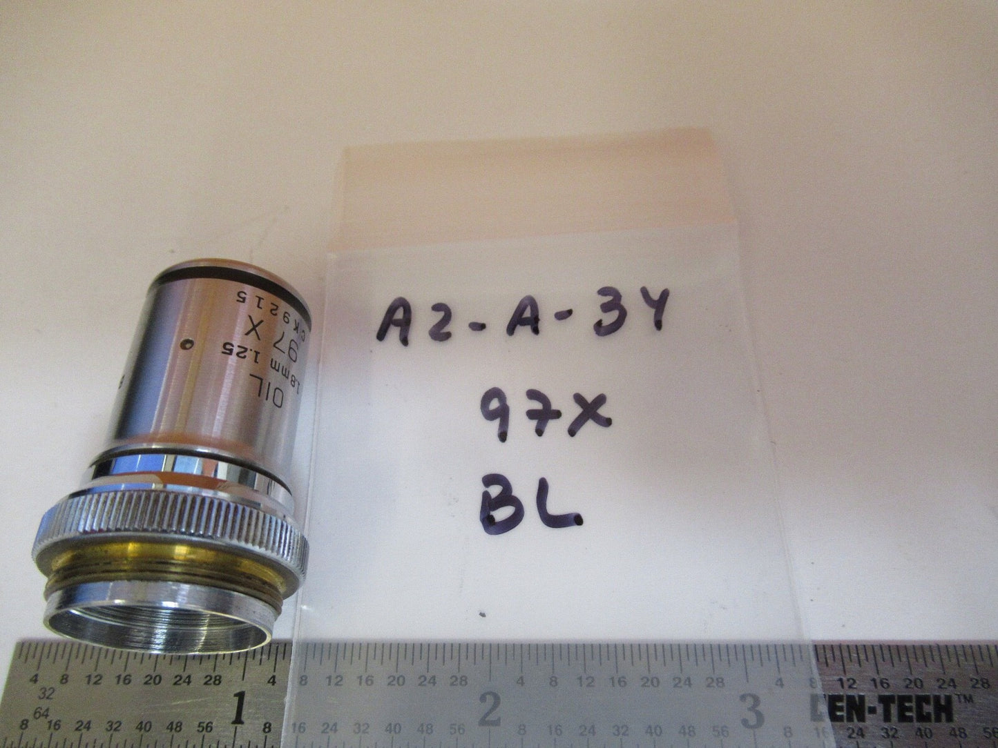 BAUSCH LOMB 97X 1.8mm OBJECTIVE LENS OPTICS MICROSCOPE PART as pictured &A2-A-34