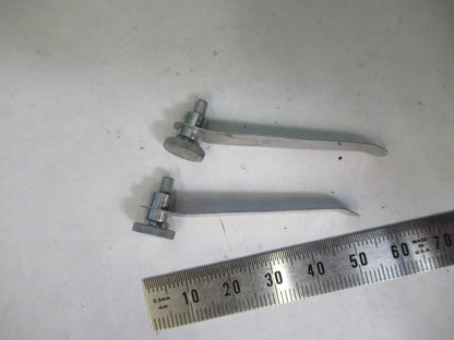 UNITRON JAPAN PAIR CLIPS STAGE MICROSCOPE PART AS PICTURED X2-A-67