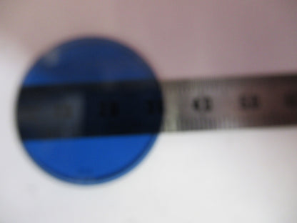 OPTICAL GLASS ZEISS BLUE FILTER MICROSCOPE PART OPTICS AS PICTURED Y5-A-53