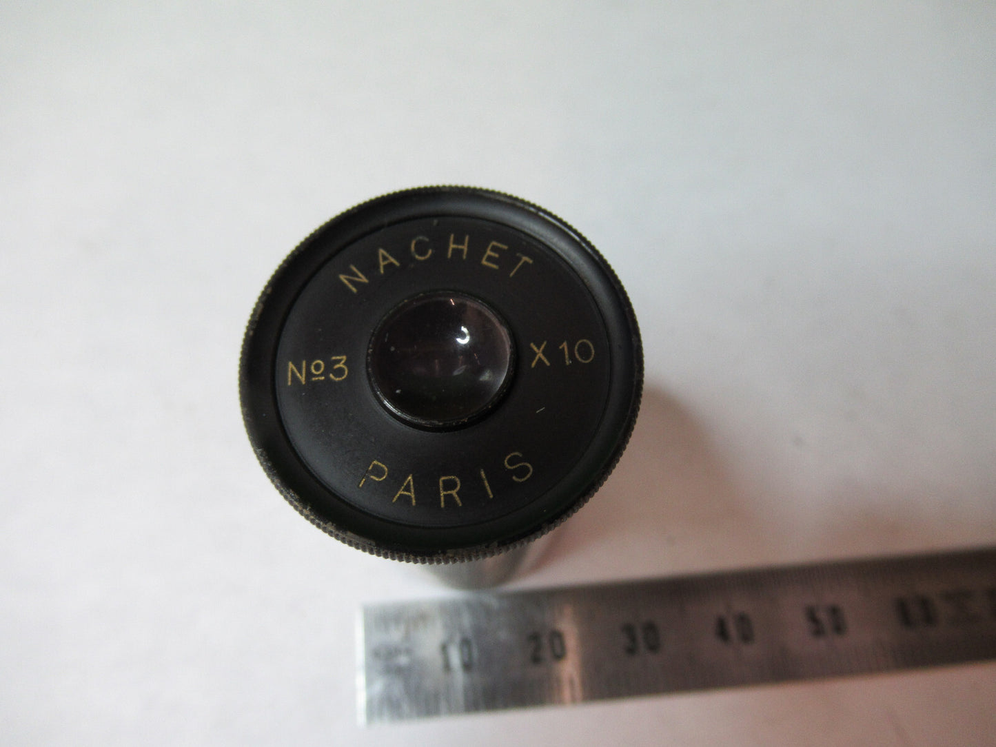 ANTIQUE NACHET PARIS 10 EYEPIECE OCULAR LENS MICROSCOPE PART AS PICTURED X2-A-16