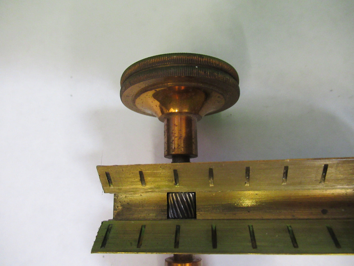 ANTIQUE SPENCER BRASS GROSS ADJUST STAGE MICROSCOPE PART AS PICTURED X6-A-60