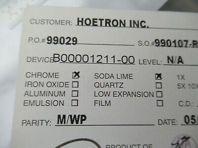 COLLECTABLE PHOTOMASK HOETRON ELECTRONIC COMPONENTS RARE AS PICTURED &F5-A-122