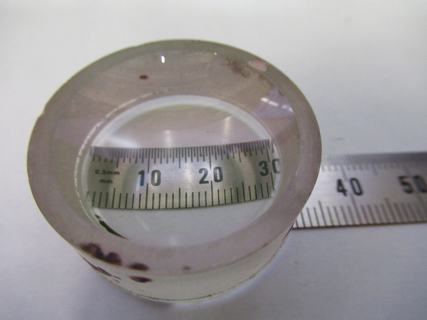 OPTICAL PLANO CONCAVE LENS THICK GLASS MIL SPEC OPTICS AS PICTURED V3-A-19