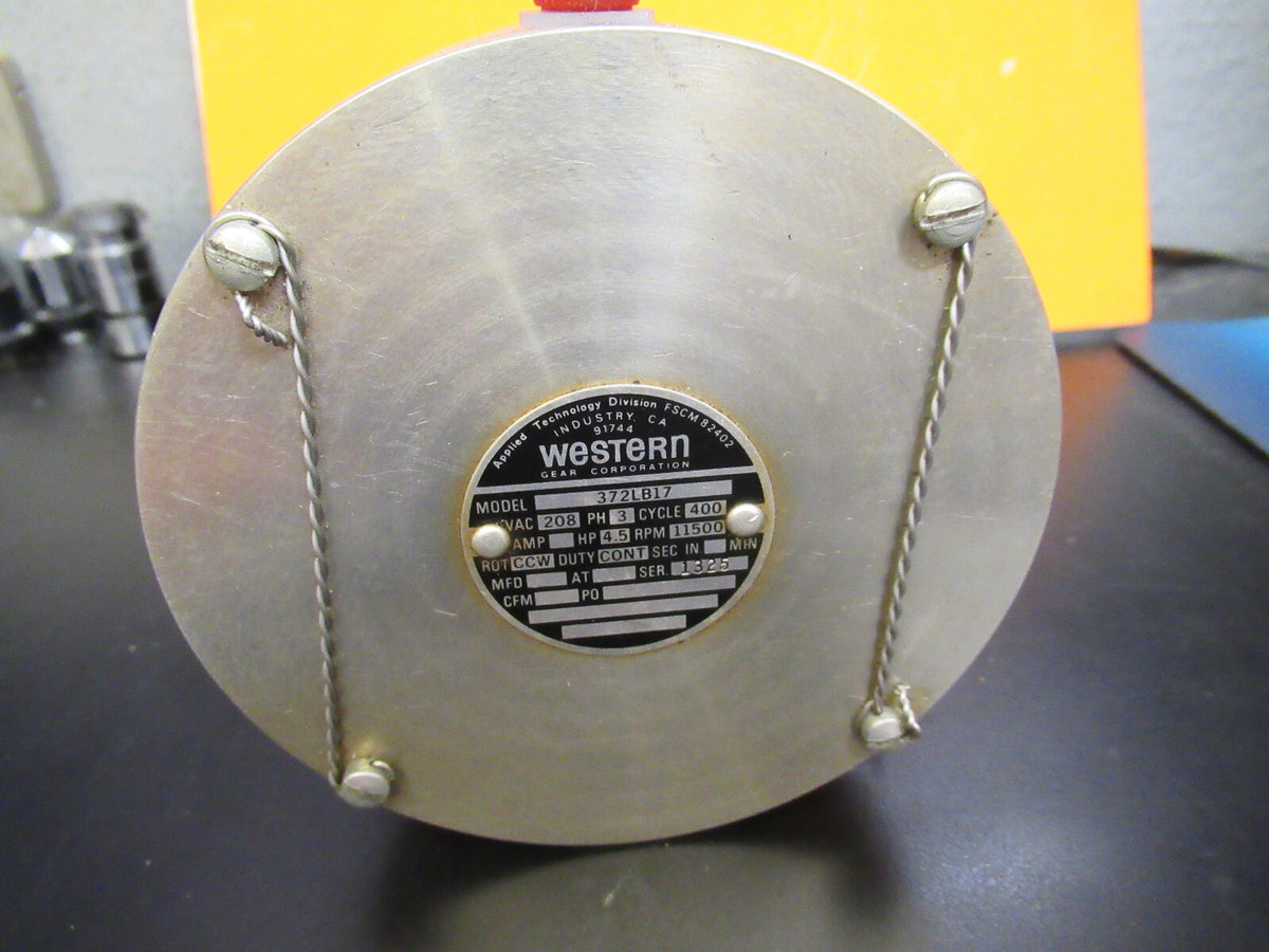 WESTERN MOTOR ELECTRIC 372LB17 NSN 6105-00-949-3607 AIRCRAFT  AS PICTURED &td-2