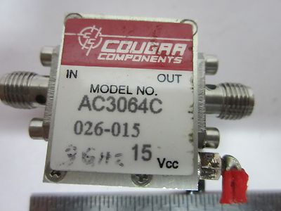 COUGAR COMPONENTS 3 GHz AMPLIFIER AC3064C 18 dB gain RF FREQUENCY BIN#B2-C-82
