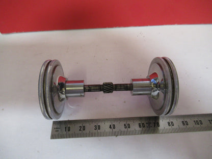 ANTIQUE BAUSCH LOMB SET OF KNOBS GEAR STAGE MICROSCOPE PART AS PICTURED V7-A-48