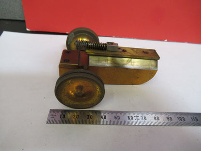ANTIQUE BRASS SPENCER STAGE MICROMETER KNOBS MICROSCOPE PART AS PICTURED S3-B-19