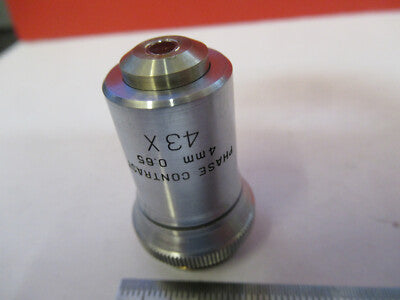 BAUSCH LOMB PHASE CONTRAST OBJECTIVE 43X MICROSCOPE PART AS PICTURED Q3-B-66