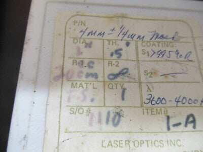 OPTICAL LENS OPTICS AS IS #A3-B-25