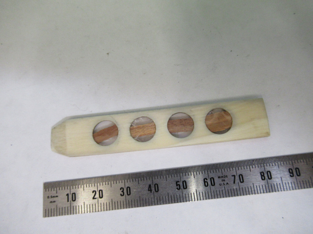 ANTIQUE PREPARED SLIDE IN BONE RARE UK MICROSCOPE PART AS PICTURED X6-A-68