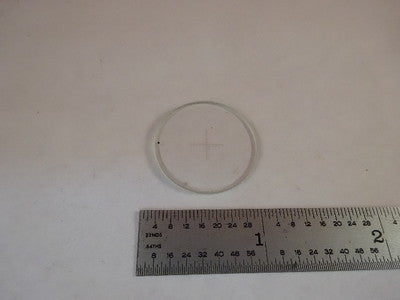 MICROSCOPE PART RETICLE GLASS TARGET MICROMETER CROSS OPTICS AS IS #80-42