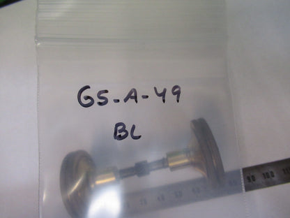ANTIQUE BAUSCH LOMB BRASS SET OF KNOBS FRAME MICROSCOPE PART AS PICTURED G5-A-49