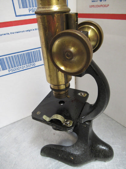 ANTIQUE BRASS MINIATURE PERFEKT RARE GERMAN MICROSCOPE AS PICTURED LOB