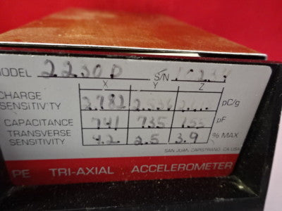 MEGGITT ENDEVCO 2220D TRAIXIAL CHARGE MODE ACCELEROMETER VIBRATION TEST #95-56