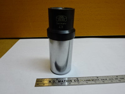 MICROSCOPE PART CARL ZEISS OCULAR EYEPIECE GERMANY 4X OPTICS AS IS #81-25