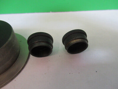 ANTIQUE ERNST LEITZ CONDENSER + APERTURES MICROSCOPE PART AS PICTURED Q9-A-53