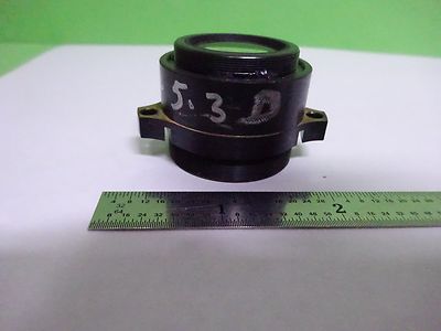 MICROSCOPE PART REICHERT LEICA POLYVAR LENS BRASS MOUNTED OPTICS AS IS #Y3-08