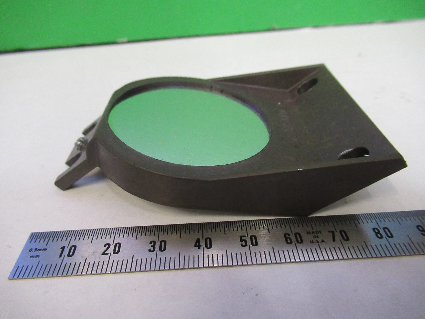 AUS JENA GERMANY FLAT MIRROR MOUNTED MICROSCOPE PART AS PICTURED V8-B-43