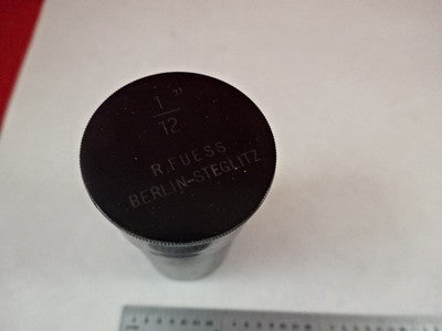 EMPTY ANTIQUE MICROSCOPE OBJECTIVE CONTAINER R. FUESS BERLIN 1/12 AS IS #Q5-A-05