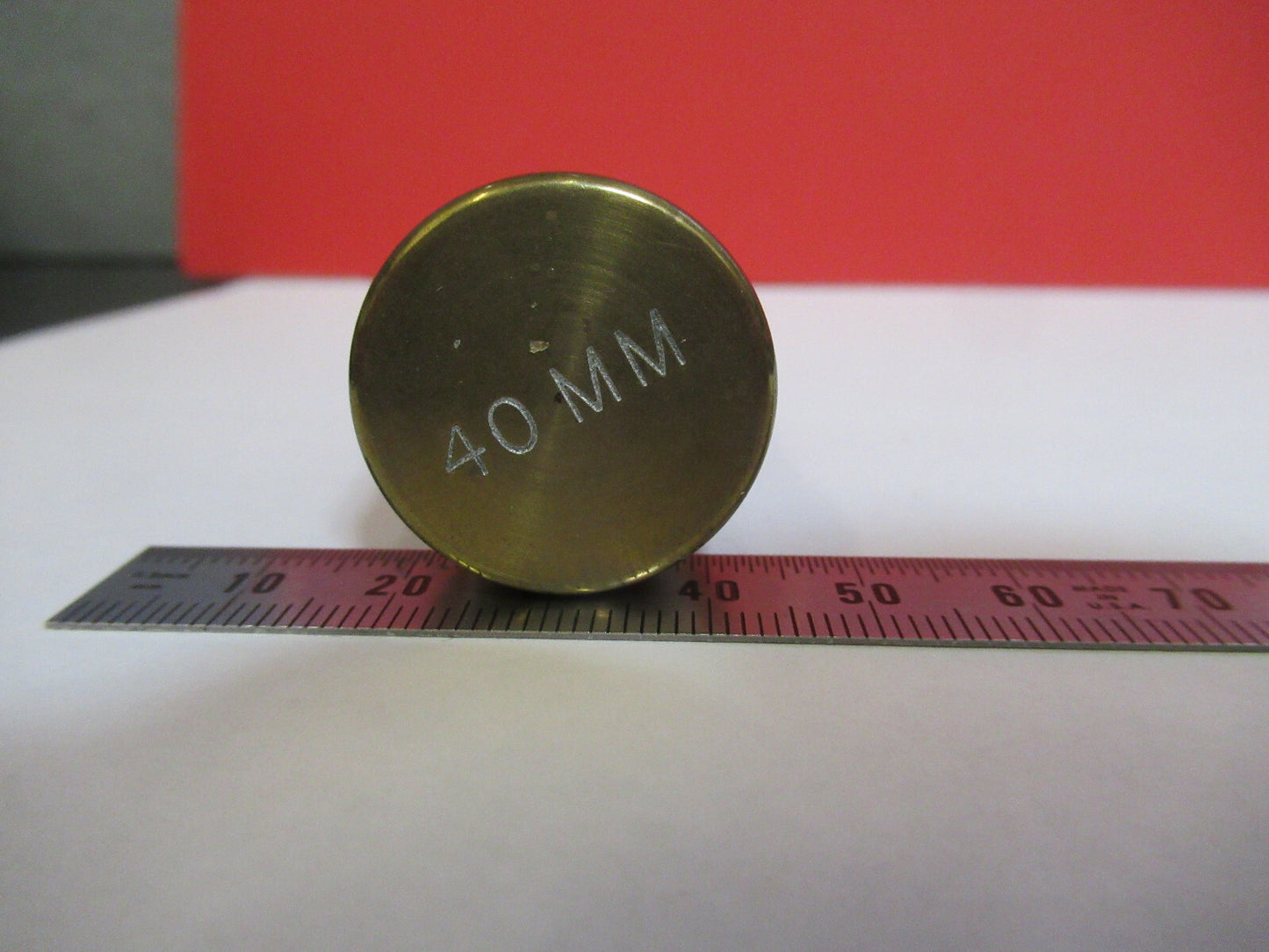 EMPTY BRASS CONTAINER for MICROSCOPE OBJECTIVE PART AS PICTURED #B7-A-73