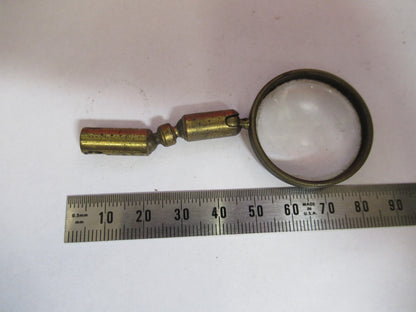 Antique Brass France Mounted Magnifier Lens Microscope Part