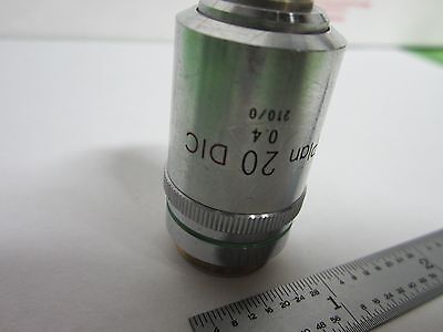 MIKROSKOPTEIL OBJEKTIV DIC MPLAN NIKON JAPAN 20X OPTICS AS IS BIN#N7-70-N
