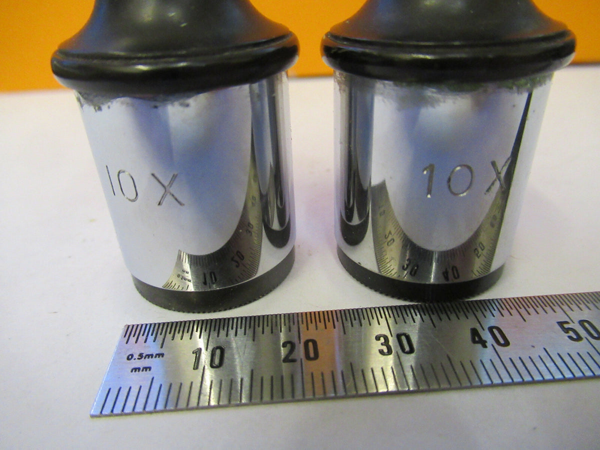 Antique Pair Bausch & Lomb Eyepiece 10x Lens Microscope Part