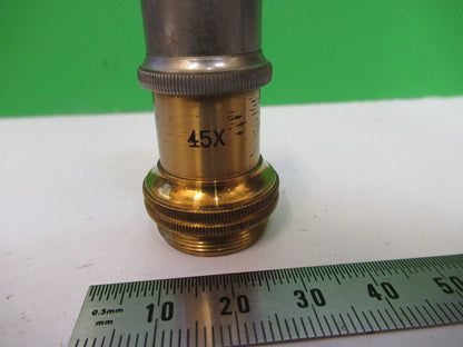 ANTIQUE LEITZ GERMANY OBJECTIVE 45X LENS 6L MICROSCOPE PART AS PICTURED X5-A-29