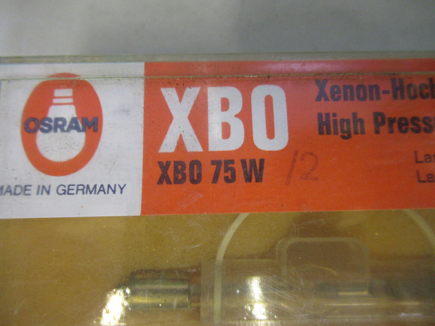 OSRAM XBO 75 W/2 HIGH PRESSURE LAMP MICROSCOPE PART AS PICTURED G8-A-53BC