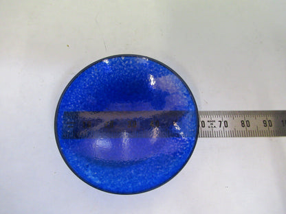 OPTICAL WEIRD BLUE GLASS CONCAVE CONVEX FILTER OPTICS  AS PICTURED X9-B-79