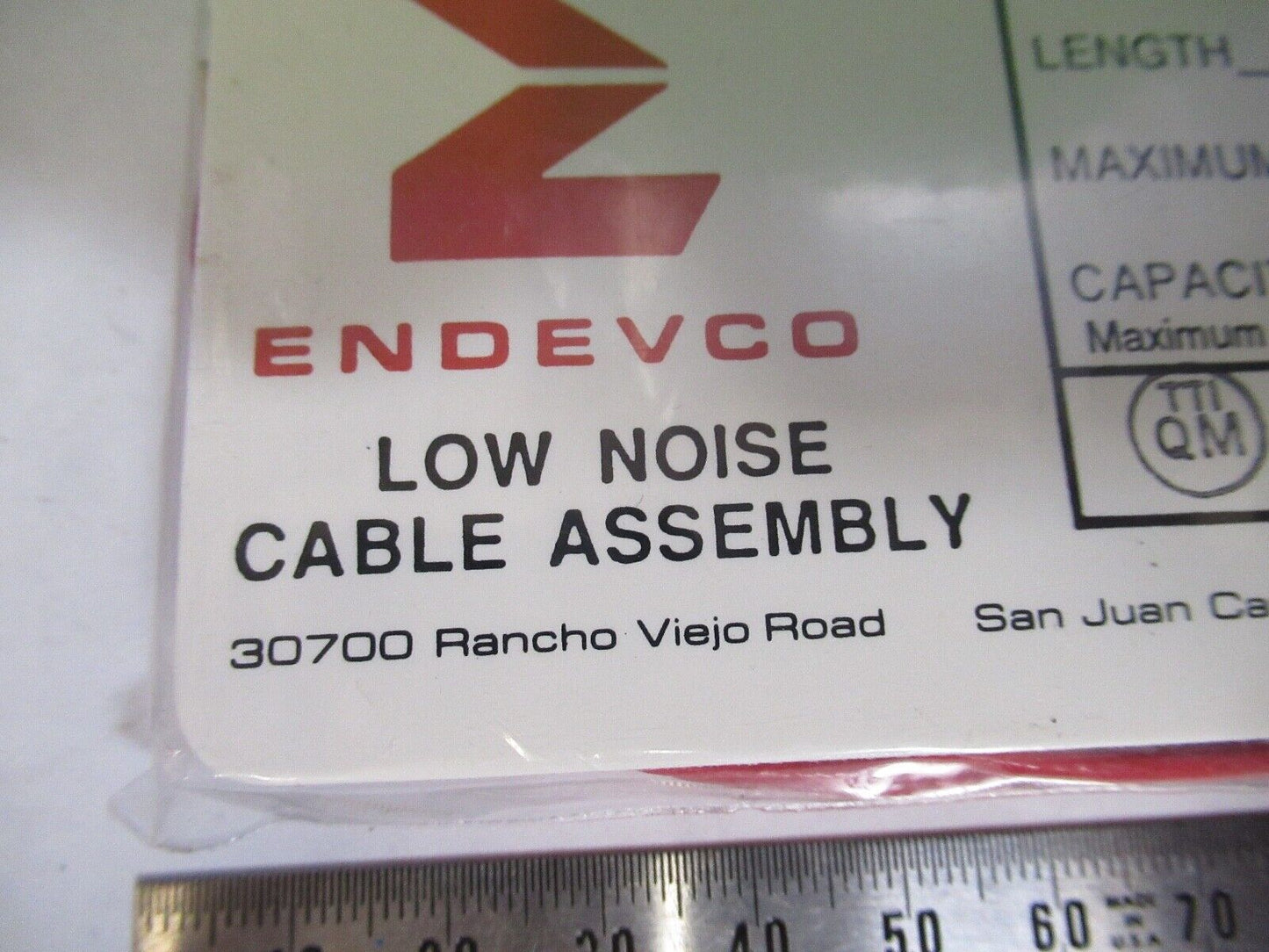 PCB ENDEVCO  3090C LOW NOISE CABLE for ACCELEROMETER PIEZOELECTRIC Z1-FT-97