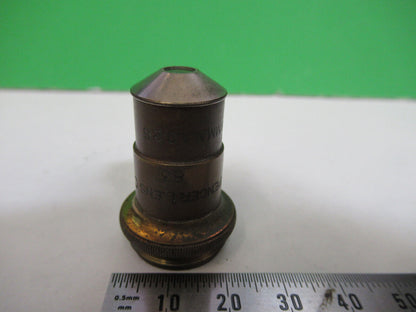ANTIQUE BRASS BAUSCH LOMB OBJECTIVE 10X MICROSCOPE PART AS PICTURED G8-A-43