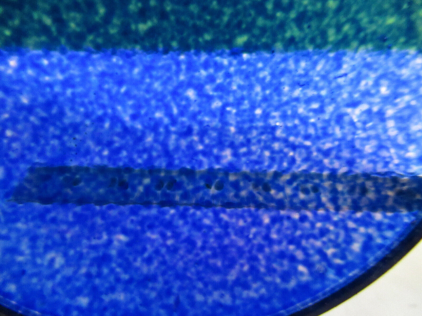 OPTICAL WEIRD BLUE GLASS CONCAVE CONVEX FILTER OPTICS  AS PICTURED X9-B-79