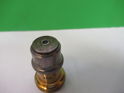 ANTIQUE LEITZ GERMANY OBJECTIVE 45X LENS 6L MICROSCOPE PART AS PICTURED X5-A-29