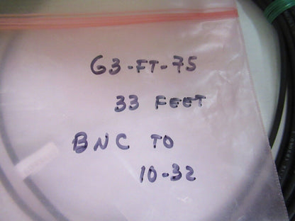 33ft CABLE for ACCELEROMETER SENSOR flexible 10-32 TO BNC AS PICTURED G3-FT-75