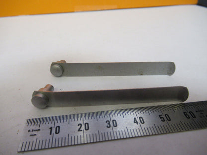 WILD HEERBRUGG SWISS M11 CLIPS PAIR MICROSCOPE PART OPTICS AS PICTURED Y4-A-107