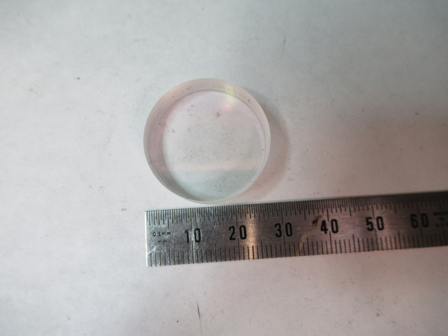 OPTICAL COATED FLAT OPTICS LENS 1" DIAMETER AS PICTURED X2-A-89