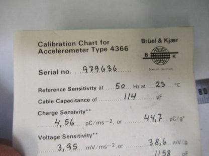 BRUEL KJAER 4366 ACCELEROMETER VIBRATION SENSOR AS PICTURED X9-B-93