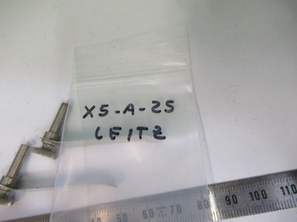 ANTIQUE ERNST LEITZ WETZLAR PAIR CLIPS STAGE MICROSCOPE PART AS PICTURED X5-A-25