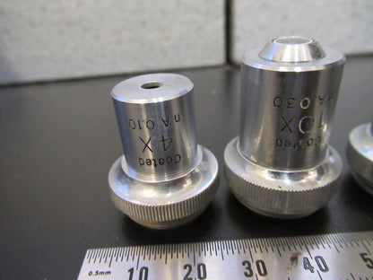 UNITRON LOT JAPAN OBJECTIVE 4X 10X 40X  MICROSCOPE PART AS PICTURED G8-A-56