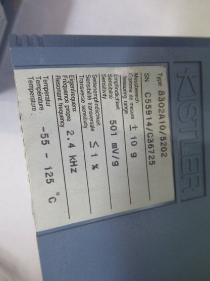 KISTLER 8302A10 DC ACCELEROMETER + SIGNAL CONDITIONER SENSOR AS PICTURED X9-B-86