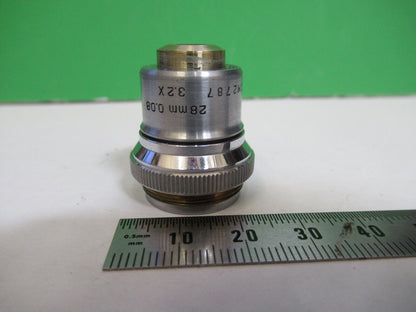 BAUSCH LOMB OBJECTIVE  3.2X 28mm LENS OPTICS MICROSCOPE PART AS PICTURED G8-A-40