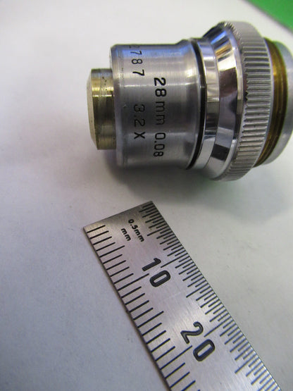 BAUSCH LOMB OBJECTIVE  3.2X 28mm LENS OPTICS MICROSCOPE PART AS PICTURED G8-A-40