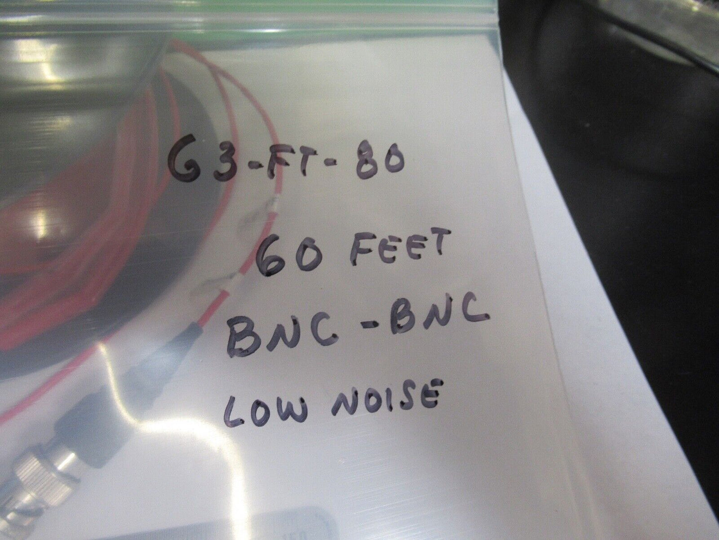 60ft CABLE for ACCELEROMETER SENSOR low noise BNC TO BNC AS PICTURED G3-FT-80
