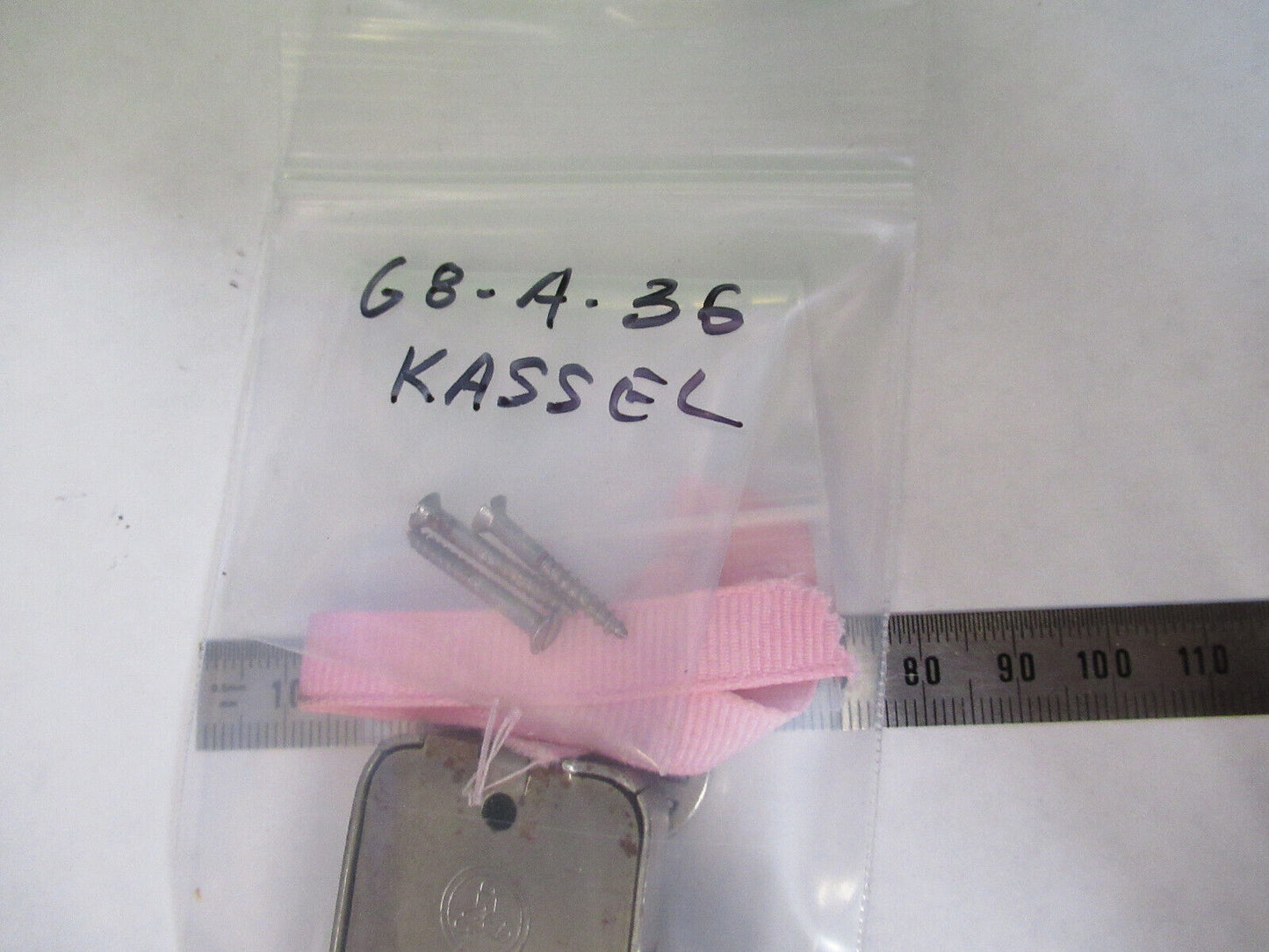 ANTIQUE LOCK + KEY for CBS KASSEL CABINET MICROSCOPE PART AS PICTURED G8-A-36