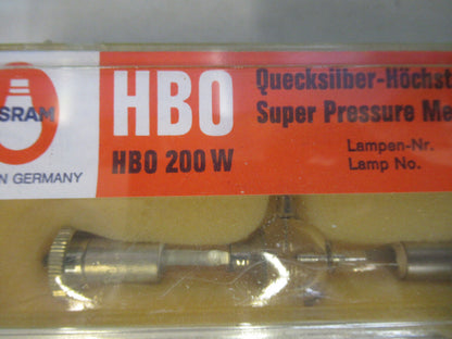 OSRAM HBO 200  HIGH PRESSURE LAMP MICROSCOPE PART AS PICTURED G8-A-53B