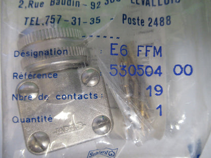 JAEGER MULTICONTACTS CONNECTOR E6 FFM 19 PINS AEROSPACE ITEM AS PICTURED X7-A-39