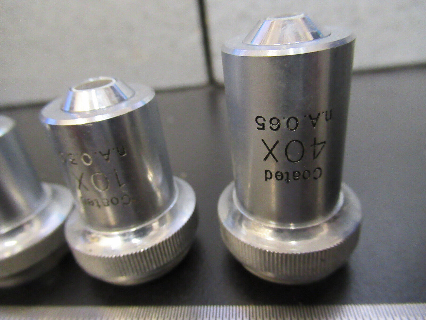 UNITRON LOT JAPAN OBJECTIVE 4X 10X 40X  MICROSCOPE PART AS PICTURED G8-A-56