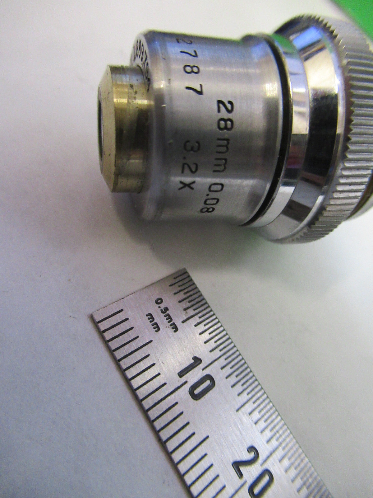 BAUSCH LOMB OBJECTIVE  3.2X 28mm LENS OPTICS MICROSCOPE PART AS PICTURED G8-A-40