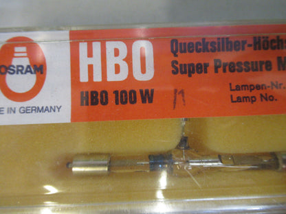 OSRAM HBO 100 W/1  HIGH PRESSURE LAMP MICROSCOPE PART AS PICTURED G8-A-52